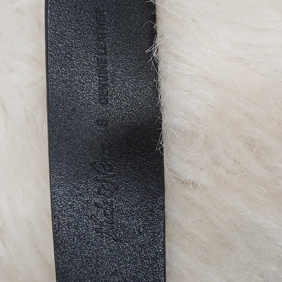 Nick & Nora Elegant Black Leather Belt with Silver Dragon Buckle Unisex Sz S - Picture 5 of 6